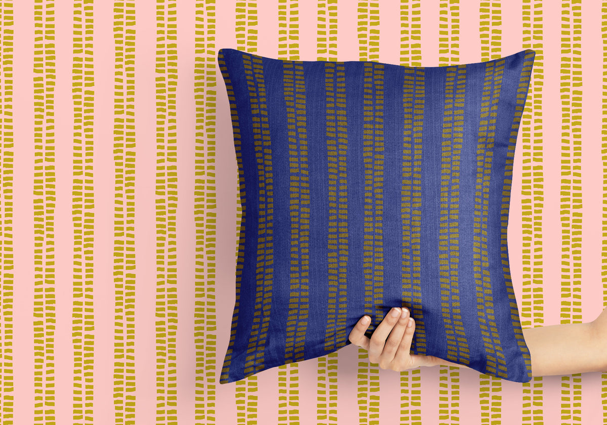 double track stripe-wallpaper pillow