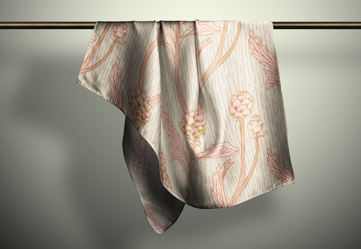 Okey Dokey Print Silk Habotai Scarf