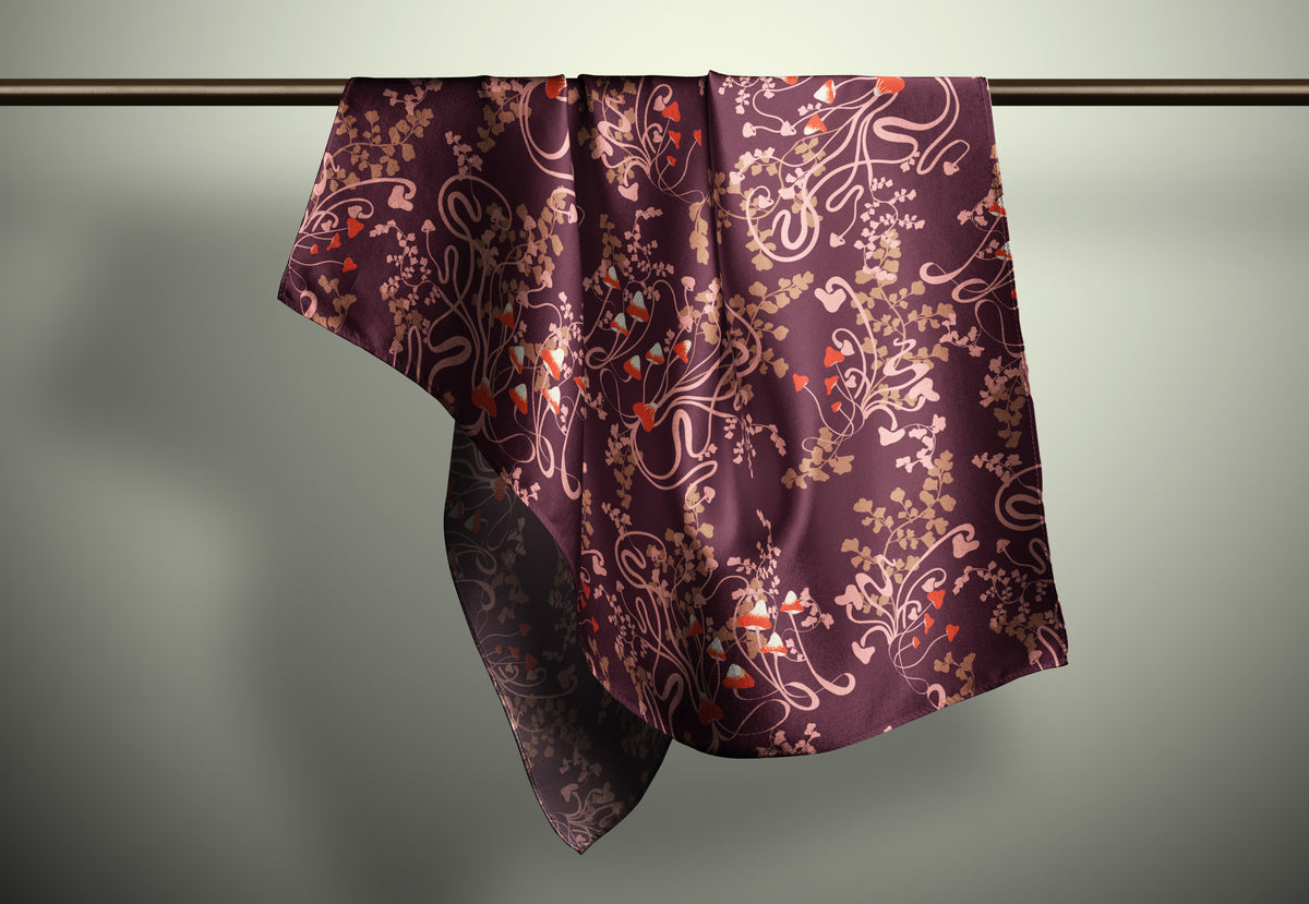 Loose Magic Print Silk Habotai Scarf