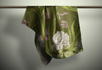 Vintage Hydrangea Print Silk Habotai Scarf