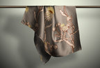 Artichoke Bloom Print Silk Habotai Scarf