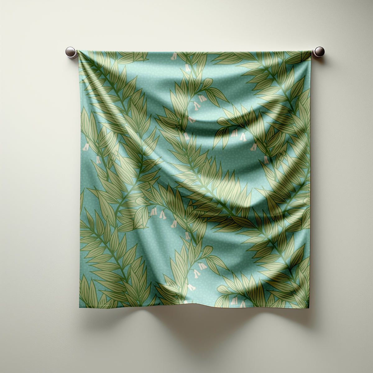 Solomons Seal Print Silk Habotai Scarf